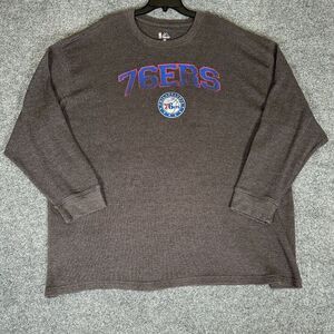 Philadelphia 76ers Majestic Thermal Shirt Mens 5XL Grey Long Sleeve NBA‎ Adult